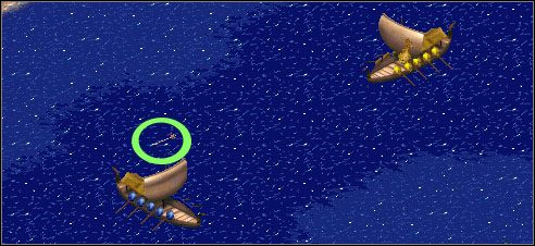 Zamiast stać w bezruchu i oczekiwać na ogniową odpowiedź, dobrze będzie zaraz po oddaniu własnej salwy przemieścić się statkiem - Manewrowanie | Walka w Age of Empires - Age of Empires - poradnik do gry