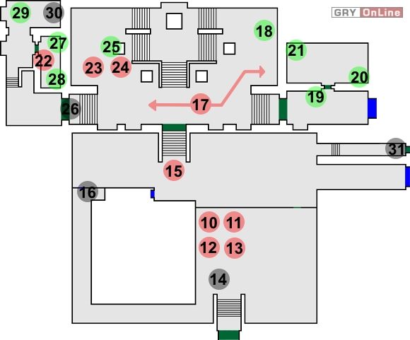 Czeka cię teraz na pozór trudne zadanie - unieszkodliwienie czterech żołnierzy w [10] , [11] , [12] i [13] (widocznych na lewym obrazku poniżej) oraz strażnika w [15] - [08] Getting Out cz.2 | Cold War Szpieg Zimnej Wojny - Cold War: Szpieg Zimnej Wojny - poradnik do gry