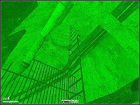 Przejdź przez drewniane drzwi z lewej [1] , zejdź po drabinie do kanałów, skręć w lewo i po zabiciu ostatniego wartownika, grzej przed siebie, aż do żelaznych schodów w ścianie [2] , które wyprowadzą ciebie i dziewczynę na wolność - Więzienie w Kolumbii | Kameleon - Kameleon - poradnik do gry