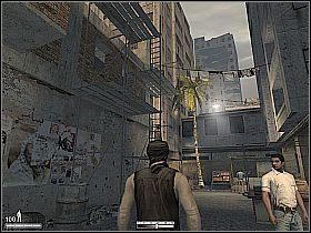 Rusz przed siebie, skręć w uliczkę z prawej strony budynku i po wejściu na schody, przejdź przez drzwi z lewej - Ulice Bejrutu | Kameleon - Kameleon - poradnik do gry