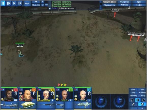 Przykład użyteczności psioniczki - bezpiecznie schowana za górką wykrywa trójkę kultystów, którymi natychmiast może się zająć drużynowy snajper przyczajony daleko na południu. - Drużyna i jej rozwój | Geosfera | UFO Decydujące Starcie - UFO: Decydujące Starcie - poradnik do gry