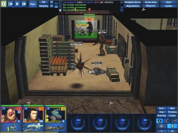 Uff... Wybrani do misji, szybcy żołnierze przebiegli z lądownika do obszaru końcowego, nim mutanci zdążyli ich ostrzelać. Dzięki temu zamiast dwóch etapów misji do przejścia jest tylko jeden - przy nawale zadań, jaki zawsze czeka w grze, każda zaoszczędzona sekunda gry się liczy. - Przed misją | Walka taktyczna | UFO Decydujące Starcie - UFO: Decydujące Starcie - poradnik do gry