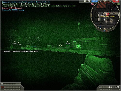 Ważnym atutem noktowizora jest to, że może być włączony podczas spoglądania przez lunetę karabinu snajperskiego, a nawet w trakcie prowadzenia pojazdu - Nightvision | Wyposażenie | Battlefield 2 Jednostki Specjalne - Battlefield 2: Jednostki Specjalne - poradnik do gry