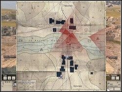 Pamiętaj, że po dostrzeżeniu nieprzyjaciół, włączając mapę, możesz zobaczyć (rozwiązanie a la seria Komandos) jakie jest ich pole widzenia (czerwone pola) i zorientować się w ten sposób gdzie są martwe pola czyli strefy, których żaden z wrogów nie widzi - Poradnik do gry - Porady | Hidden and Dangerous 2 Drużyna Szabla - Hidden and Dangerous 2: Drużyna Szabla - poradnik do gry