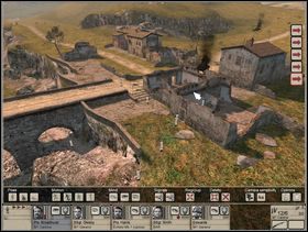 Na Tygrysa zaczaj się z bazooką/przylepą w ruinach (wskazanych białym kursorem na obrazku) po drugiej stronie - Misja 2 Ponte Grande (3) | Operacja Husky | Hidden and Dangerous 2 - Hidden and Dangerous 2: Drużyna Szabla - poradnik do gry