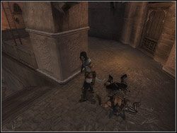 Przeskocz na platformę za tobą, zejdź po drabinie - Poradnik do gry - [01] The Ramparts (wały obronne) | Prince of Persia Dwa Trony - Prince of Persia: Dwa Trony - poradnik do gry