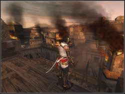 Udaj się w stronę otwartej platformy, na której urzędują gołębie - Poradnik do gry - [01] The Ramparts (wały obronne) | Prince of Persia Dwa Trony - Prince of Persia: Dwa Trony - poradnik do gry