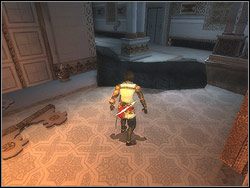 Po ominięciu pułapki kontynuuj bieg i nie zatrzymuj się, ponieważ posadzka jest niestabilna załamując się pod twoim ciężarem - [08] The Ruined Palace (zrujnowany pałac) | Prince of Persia Dwa Trony - Prince of Persia: Dwa Trony - poradnik do gry