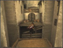 Przy płonących wrotach skręć w lewo za załom muru - [13] The Lower City (dolne miasto) | Prince of Persia Dwa Trony - Prince of Persia: Dwa Trony - poradnik do gry