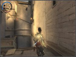 Po szczęśliwym przebrnięciu przez wrota zwróć się w prawo - [16] The Arena Tunnel (tunel pod areną) | Prince of Persia Dwa Trony - Prince of Persia: Dwa Trony - poradnik do gry