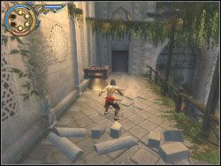 Obserwująca twoje poczynania Farah przyjdzie ci teraz z pomocą, strącając strzałą wiszący opodal dzwon - [19] The Temple Rooftops (dachy świątyni) | Prince of Persia Dwa Trony - Prince of Persia: Dwa Trony - poradnik do gry