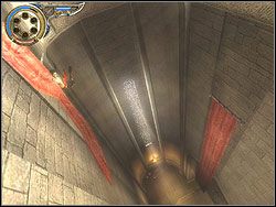 Po wejściu we wnękę i przejściu w korytarz za nią zatrzymasz się nad urwiskiem - [20] The Temple (świątynia) | Prince of Persia Dwa Trony - Prince of Persia: Dwa Trony - poradnik do gry