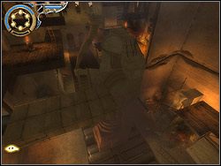 Chcąc przejść na platformę z drugim mechanizmem, wejdź na stojącą obok drabinę - [30] The Royal Workshop (królewski warsztat) | Prince of Persia Dwa Trony - Prince of Persia: Dwa Trony - poradnik do gry
