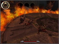 W trakcie obrabiania boków topornikowi musisz uważać na jego brata, bo w tym czasie już się pozbiera i zaciekle cię zaatakuje, zadając dotkliwe rany - [31] The Kings Road (królewska droga) | Prince of Persia Dwa Trony - Prince of Persia: Dwa Trony - poradnik do gry