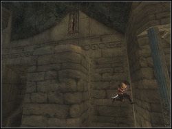 Wdrap się na kładkę, podskocz do góry łapiąc się krawędzi maleńkiej półki - [37] The Underground Cave (podziemna grota) | Prince of Persia Dwa Trony - Prince of Persia: Dwa Trony - poradnik do gry