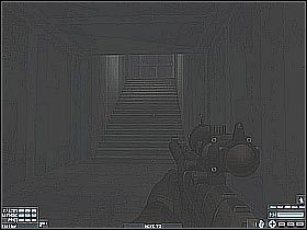 Uważaj, gdyż na półpiętrze możesz spotkać pojedynczego bandytę (#1) - [Misja 10] [Segment 2/2] Docks | Rainbow Six Lockdown - Tom Clancys Rainbow Six: Lockdown - poradnik do gry