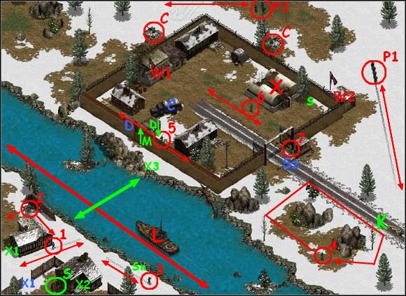 Pora przeprawić się przez rzekę na pontonie, który ma ze sobą Nurek - Misja 2 A Quiet Blow-up | Commandos Za linią wroga - Commandos: Za linią wroga - poradnik do gry