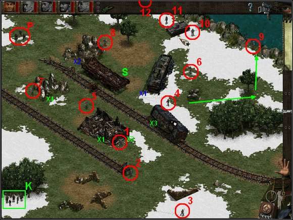 Czołg jest już Twój - zapakuj do niego cały oddział, wybierz Kierowcę (5) i ruszaj na południowy wschód wzdłuż rzeki - Misja 4 Restore Pride | Commandos Za linią wroga - Commandos: Za linią wroga - poradnik do gry