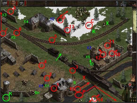 Teraz przedostań się wszystkimi komandosami (K) pod wieżę - Misja 6 Menace of the Leopold | Commandos Za linią wroga - Commandos: Za linią wroga - poradnik do gry
