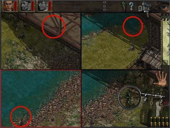 Stąd będziesz miał idealną pozycję do zdjęcia niemieckiego sapera, który będzie tędy przebiegał - Misja 16 Stop Wildfire | Commandos Za linią wroga - Commandos: Za linią wroga - poradnik do gry