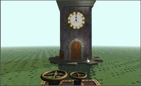 oraz wieży z zegarem. Na razie nie możesz się dostać jedynie do przełącznika przy wieży z zegarem, natomiast pozostałe są dostępne, a skoro tak, to nie zaszkodzi ich użyć :-). - Poradnik do gry Myst - MYST cz.1 - Myst - poradnik do gry