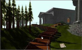 Gdy już zapoznasz się z wszelkimi lokacjami, skieruj się do planetarium i rozejrzyj po trawie. - Poradnik do gry Myst - MYST cz.1 - Myst - poradnik do gry