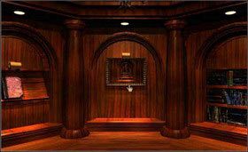 A teraz po wskazówkę. Dotknij obrazu, gdy otworzy się sekretne przejście, wejdź i skieruj się do windy. - MECHANICAL AGE cz.1 | Myst - Myst - poradnik do gry