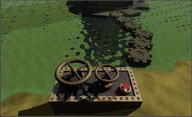 Gdy ustawisz odpowiednią godzinę, naciśnij czerwony przycisk, a pojawi się most. - MECHANICAL AGE cz.1 | Myst - Myst - poradnik do gry