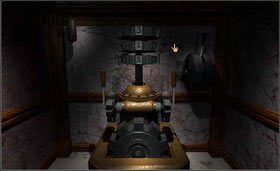 Pociągnij lewą dźwignię, tak aby na pierścieniach, od góry do dołu, ustawiły się następujące liczby: 3, 1, 1. - MECHANICAL AGE cz.1 | Myst - Myst - poradnik do gry