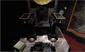 a następnie podejdź do tronu i kliknij na ścianę po prawej stronie, tuż nad kieliszkiem. Otworzy się sekretne przejście. - MECHANICAL AGE cz.2 | Myst - Myst - poradnik do gry
