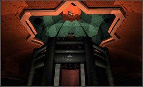 Ale zaraz, kliknij na symbolu trójkąta, znajdującym się na windzie. Ooo, tak wysoko nie sięgniemy, zatem należy obniżyć windę. - MECHANICAL AGE cz.3 | Myst - Myst - poradnik do gry