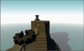 Następnie wróć do fortecy, pojedź na górę, wykonaj ten sam manewr z opuszczeniem windy o pół pietra i przesuń fortecę w kierunku drugiej wysepki. - MECHANICAL AGE cz.3 | Myst - Myst - poradnik do gry