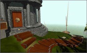 Teraz wróć do biblioteki, dotknij drugiego obrazu, aby otowrzyć drzwi wyjściowe i skieruj się do planetarium. - STONESHIP AGE cz.1 | Myst - Myst - poradnik do gry