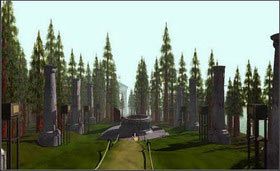 Teraz skieruj się na plac otoczony ośmioma filarami. Na każdym z filarów umieszczony jest jakiś symbol. - STONESHIP AGE cz.1 | Myst - Myst - poradnik do gry