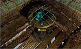 Otwórz drzwi i zejdź na sam dół. Kliknij na stolik, a pojawi się księga Myst. - STONESHIP AGE cz.3 | Myst - Myst - poradnik do gry