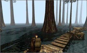 Idź w prawo, aż dojdziesz do pompy i końca pomostu. Pociągnij za dźwignię, a wysuną się schodki. - CHANNELWOOD AGE cz.3 | Myst - Myst - poradnik do gry