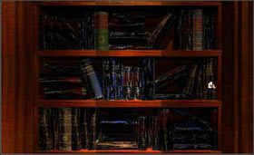 Wróć do biblioteki. Czas na odnalezienie kodu. Podejdź do regału z książkami, otwórz odpowiednią księgę - ZAKOŃCZENIA | Myst - Myst - poradnik do gry