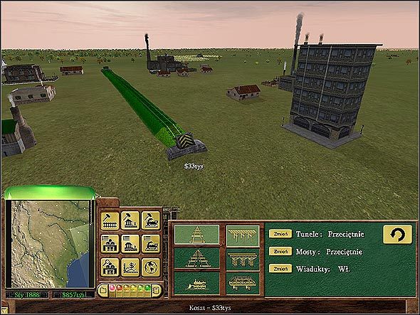 Jak widać, budowa nawet stosunkowo krótkiego odcinka torów pochłania mnóstwo pieniędzy - Tory | Infrastruktura w Railroad Tycoon 3 - Railroad Tycoon 3 - poradnik do gry