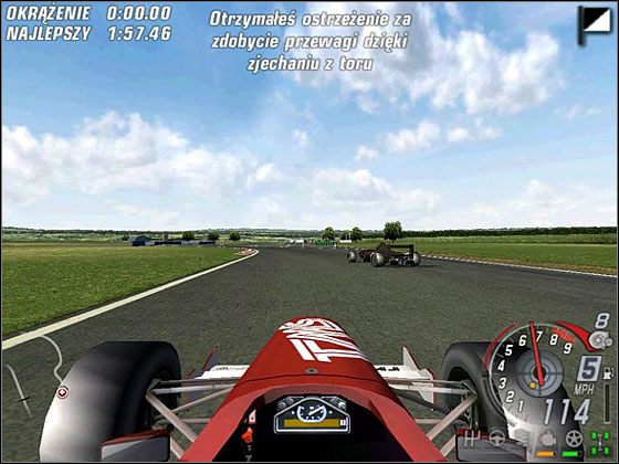 Kamera prezentująca część przednią samochodu jest najlepszym wyborem. Widoczność jest mniejsza, niż w przypadku kamery lewitującej za bolidem, jednak precyzyjna jazda i wykorzystywanie całej szerokości toru jest wtedy o wiele łatwiejsze. - Podstawy zabawy... - TOCA Race Driver 3 - poradnik do gry