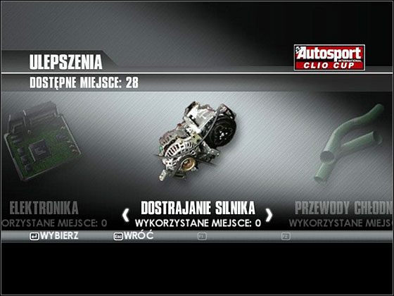 Modyfikując poszczególne elementy można poprawić osiągi pojazdu. - Modyfikacje (Upgrades) - TOCA Race Driver 3 - poradnik do gry