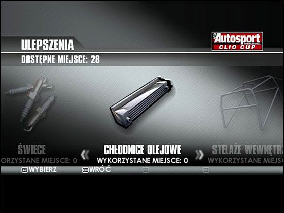 Warto zmodyfikować pojazd przed wyścigiem. Jednak nie każdą część opłaca się montować... Sugeruję, które warto... - Modyfikacje (Upgrades) cd. - TOCA Race Driver 3 - poradnik do gry