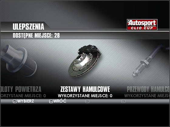 Hamulce warto wzmacniać w najszybszych, a także w najcięższych pojazdach, gdyż w takich autach pracują na granicy możliwości... - Modyfikacje (Upgrades) cd. - TOCA Race Driver 3 - poradnik do gry