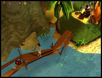 Przejdź po kładce na drugą stronę i wejdź w szczelinę [crack] z prawej strony - Słońce Kairu (1) | Rozdziały IV i V | Ankh Klątwa Mumii - Ankh: Klątwa Mumii - poradnik do gry