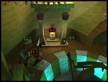 Włóż klucz, który znalazłeś razem z trzecią notatką, do zamka [key hole] (58) a otworzą się klapy wyjścia awaryjnego i pojawi się Dinar - Słońce Kairu (5) | Rozdziały IV i V | Ankh Klątwa Mumii - Ankh: Klątwa Mumii - poradnik do gry