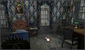 U góry po prawej stronie znajdują się drzwi do pokoju gościnnego. Przydałoby się wreszcie rozpakować. Zatem wejdź do środka. - SOBOTA 12 PAŹDZIERNIKA cz.2 | Scratches - Scratches - poradnik do gry