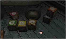 - ktoś ułożył z nich słowo BIN, obok leży też klocek z literą O. - NIEDZIELA 13 PAŹDZIERNIKA cz.2 | Scratches - Scratches - poradnik do gry