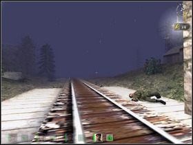 Pod mostem , na prawo od niego jest niewielka kładka prowadząca do rzeki - wejdź na nią strzelcem wyborowym i idź do końca - Misja 1