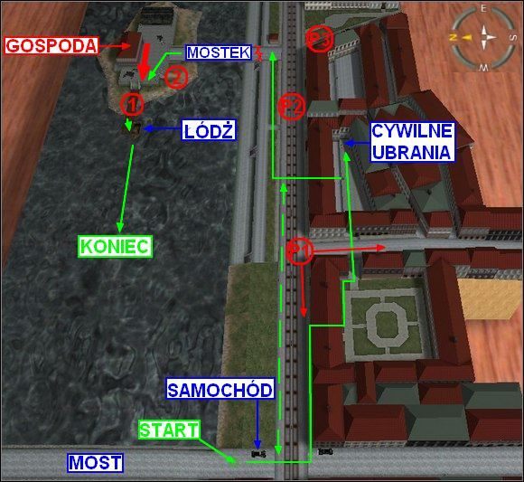 Do tej misji najlepiej jest wziąć tylko jednego komandosa i na dodatek uzbroić go tylko w majcher (nóż) - Misja 2