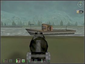 Uważaj też na kolejną grupę Fryców (czerwona strzałka z cyfrą 2 ) biegających po przeciwnym brzegu rzeki - także wystrzelaj ich wszystkich - Misja 3