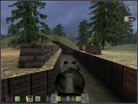 Kiedy już oczyścisz teren z nieprzyjaciół ruszaj na północny wschód, do ostatniego bunkra (jest pusty), w którym misja zakończy się - Misja 4